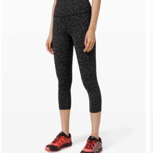 Lululemon Wunder Train High-Rise Crop 21" in Formation Camo Deep Coal Multi